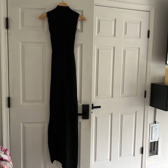 GCDS LONG ASYMMETRICAL ZIP DRESS size small/medium ⛓️black w/ gold hardware ⚜️ - Picture 14 of 14